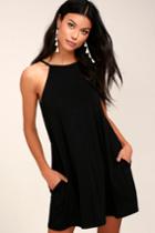 Rvca | Pipe Dream Black Swing Dress | Size Large | Lulus