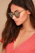 Le Specs No Smirking Grey And Gold Mirrored Sunglasses