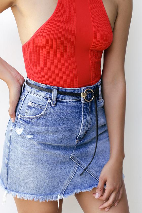 Wynford Black Ring Belt | Lulus