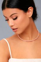 Lulus Completely Charming Rose Gold Collar Necklace