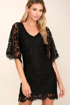 Lulus Here And Wow Black Lace Dress