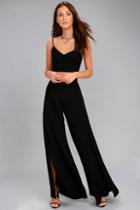 Lulus Out Tonight Black Two-piece Jumpsuit