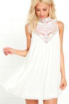 Lulus Asana White Lace Swing Dress