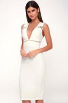 Grace Willow The Label Lara White Sleeveless Cutout Midi Dress | Lulus