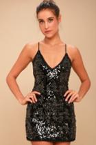 Nbd | Sloan Black Sequin Mini Dress | Size X-small | 100% Polyester | Lulus