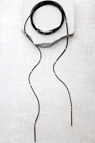 Lulus Ready To Play Black And Gold Wrap Necklace