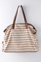First Class Tan Striped Weekender Bag | Lulus