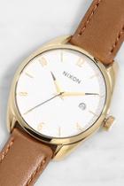 Nixon Bullet Gold And Tan Leather Watch