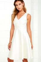 Lulus Hello World White Midi Dress