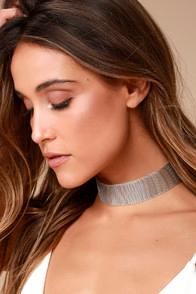Lulus On Lock Silver Choker Necklace