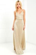 Lulus Friend Of The Glam Gold Maxi Dress