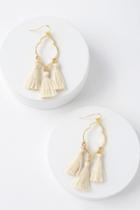 Mailie Ivory And Gold Tassel Earrings | Lulus