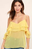 Re:named Feeling Sentimental Yellow Off-the-shoulder Top