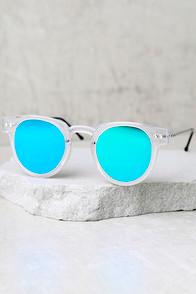 Spitfire Sunglasses Spitfire Sharper Edge 1 Clear And Green Mirrored Sunglasses