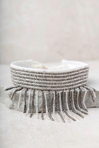 New Friends Colony Showstopper Ivory Beaded Choker Necklace