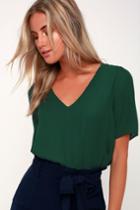 Remedy Forest Green Short Sleeve Top | Lulus
