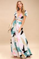 Daydreaming White Print Two-piece Maxi Dress | Lulus