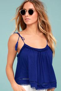 Lulus Cruisin' In Cancun Royal Blue Crop Top