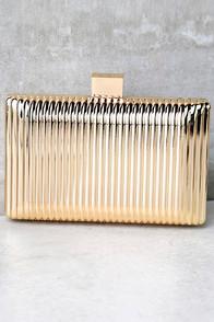 Lulus Take A Shine To Gold Clutch