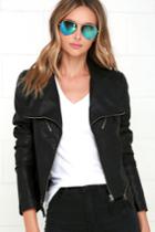 Breckelle's | Up On A Tuesday Black Vegan Leather Jacket | Size Large | 100% Polyester | Vegan Friendly | Lulus
