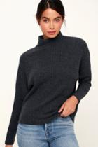 Z Supply The Mock Neck Washed Black Thermal Long Sleeve Top | Lulus