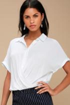 Addington White Twisted High-low Button-up Top | Lulus