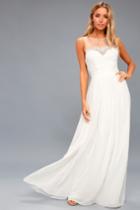 Adette White Lace Maxi Dress | Lulus