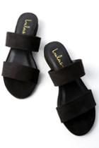 Devin Black Suede Slide Sandal Heels | Lulus