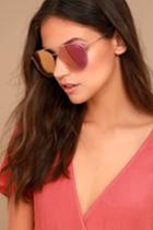 Quay | Indio Gold And Pink Aviator Sunglasses | Lulus