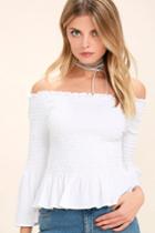 Sunny Side White Off-the-shoulder Top | Lulus