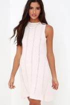 Joa Foothills Blush Cable Knit Sweater Dress