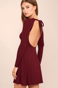Lulus Downright Dreamy Burgundy Backless Dress