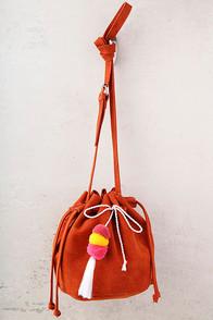 Lulus Beach Trip Rust Orange Bucket Bag