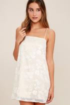 Lulus World Of Wonder Ivory Jacquard Shift Dress