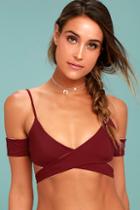 Koa Swim Lovestruck Burgundy Reversible Bikini Top