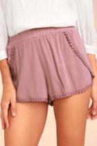 Breeze By Mauve Embroidered Shorts | Lulus
