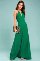 Lulus | Beauty And Grace Green Maxi Dress | Size Small | 100% Polyester