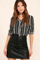Love Riche Applause Black Vegan Leather Mini Skirt