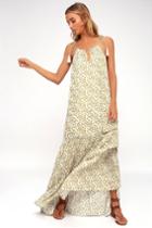 Lost + Wander Prairie White Floral Print Tie-strap Maxi Dress | Lulus