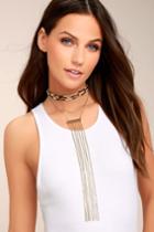 Lulus | Wild One Gold And Leopard Layered Choker Necklace