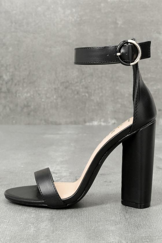 Liliana | Kamali Black Ankle Strap Heels | Size 5.5 | Vegan Friendly | Lulus
