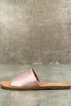 Steve Madden Grace Rose Gold Leather Slide Sandals