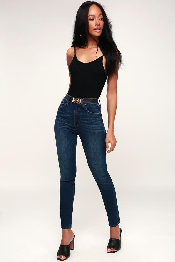 Eunina Bella Dark Wash High-waisted Skinny Jeans | Lulus
