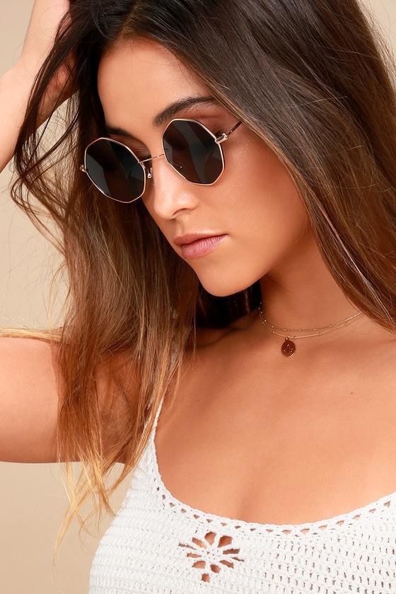 Memory Lane Gold And Black Sunglasses | Lulus