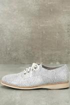 Rollie Derby Blue And White Snake Leather Oxfords