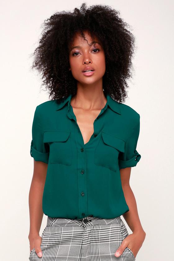 Best Of Friends Teal Green Button-up Top | Lulus