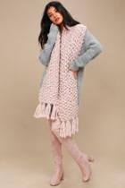 Lulus - All For Love Blush Pink Knit Scarf