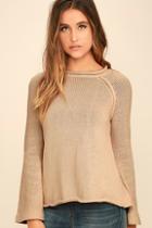 Very J Think Of You Beige Sweater