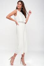 Glam-bition White Backless Midi Jumpsuit | Lulus