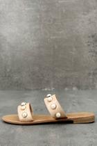 Machi Xandra Nude Pearl Slide Sandals